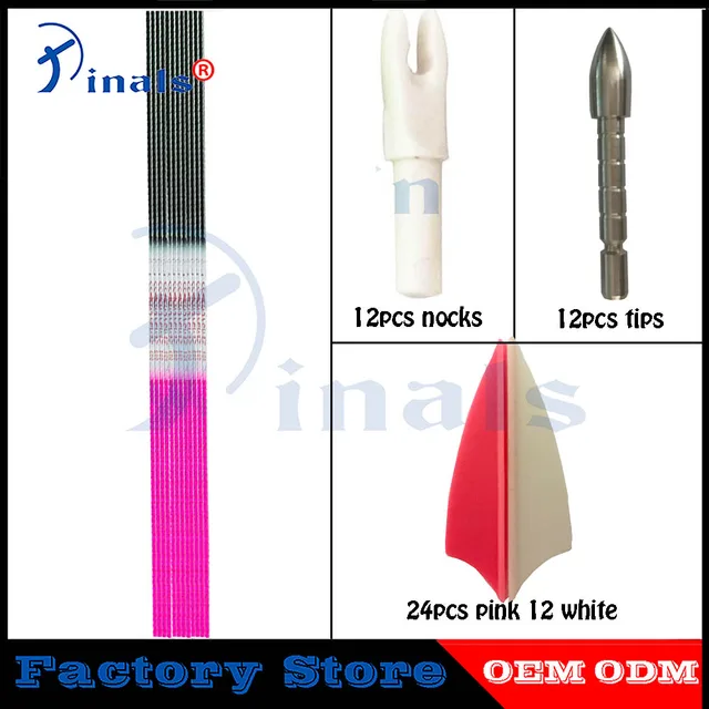  US $55.43 Inals Archery Carbon Arrows Spine Shafts Plastic Vanes Stainless Steel