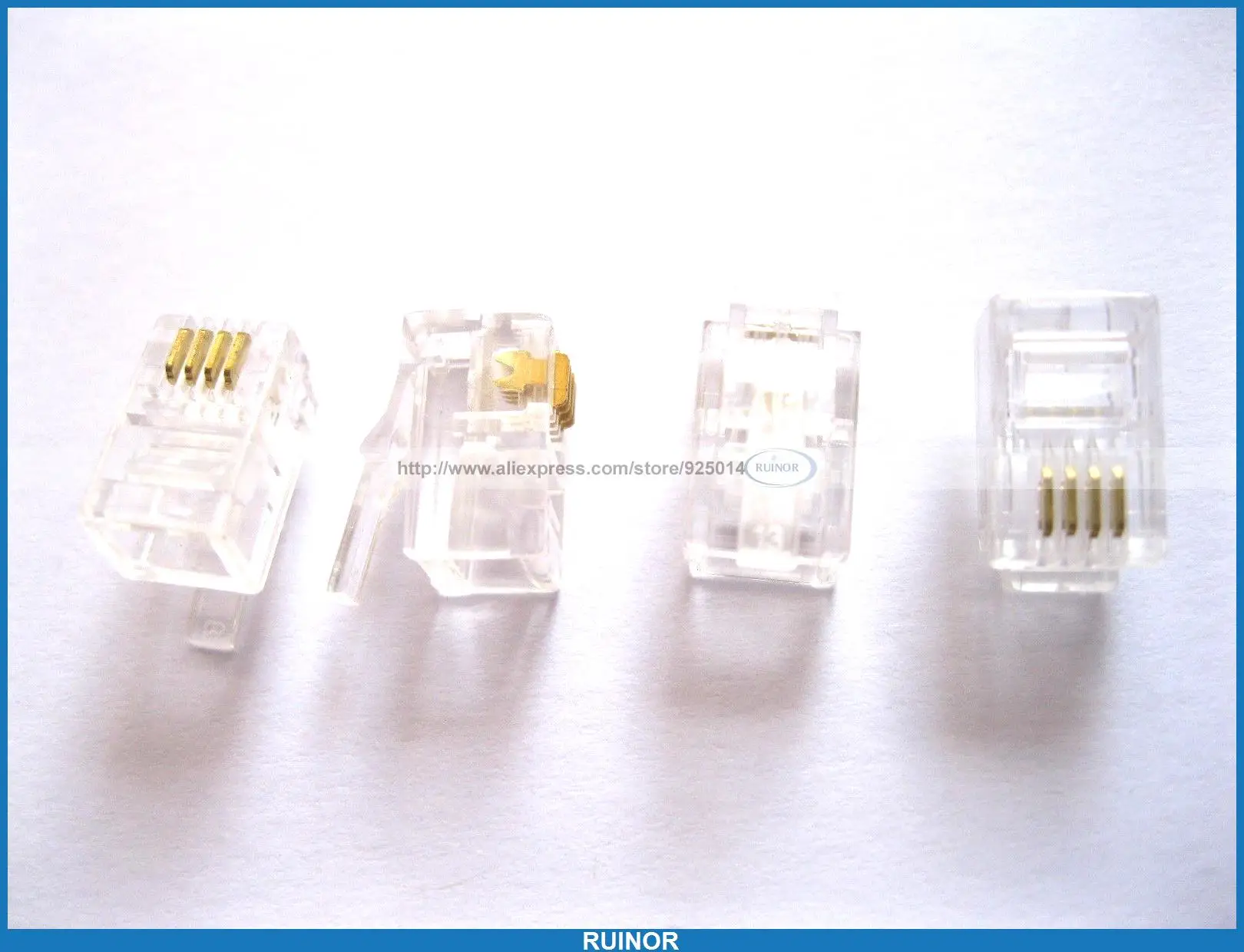

200 Pcs RJ11 4P4C Modular Plug Telephone Connector
