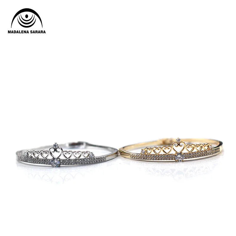 

MADALENA SARARA AAA zircon inlaid girl bracelet two colors optional diameter 55cm freely adjustable crown