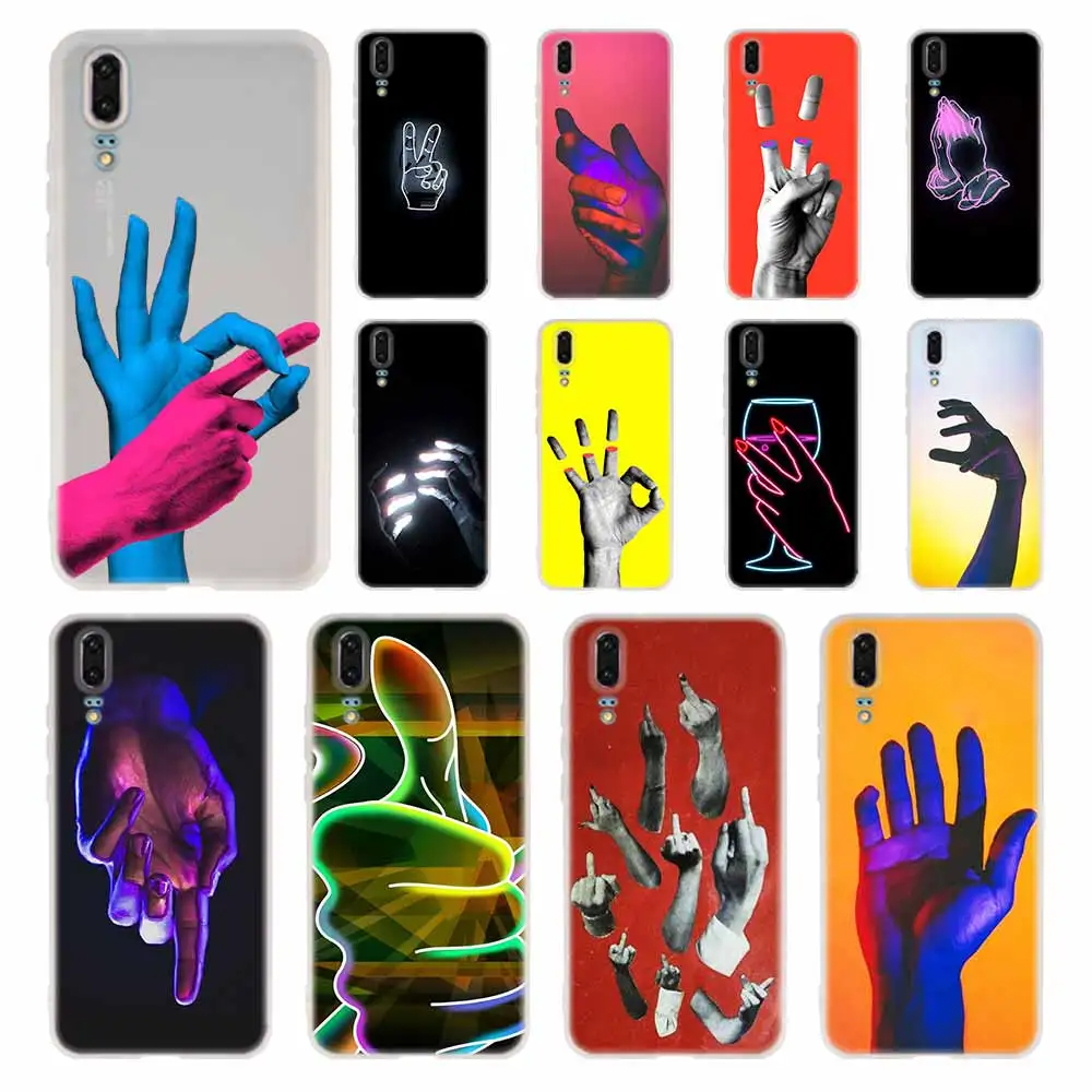 

MLLSE Hands Under Neon Lights Case Silicone Soft TPU Cover For Huawei P30 P20 Pro P10 P9 P8 Plus Lite Mini Cases