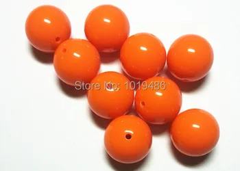 

orange Color Large 20MM 105pcs Big Chunky Gumball Bubblegum Acrylic Solid Beads ,Colorful Chunky Beads for Necklace (B07)