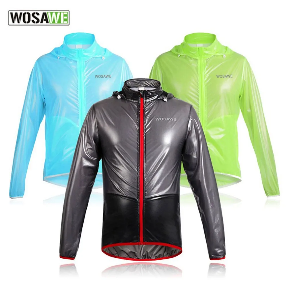WOSAWE Outdoor Sports Bicycle Jacket Raincoat Hooded Unsex Cycling Rain