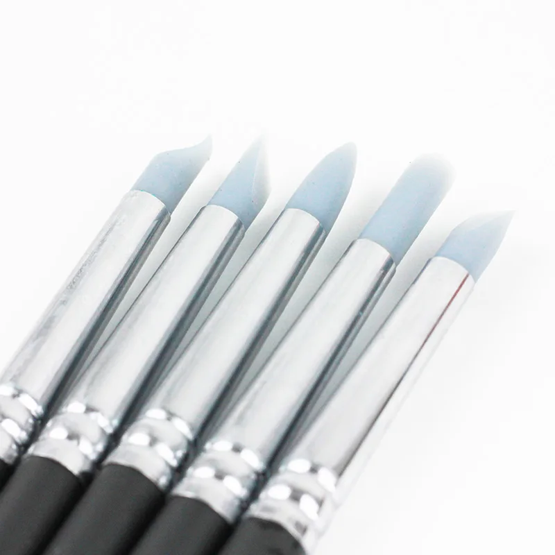

5 Pcs/Set Artist Paint Brush Set Professional Silicone Rubber Tip Paint Brushes Remove the Traces and Fingerprint Pen