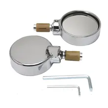 1 пара 7/" 22 мм Универсальный мотоциклов Ручка Бар Конец заднего сторона зеркало заднего вида серебро хром