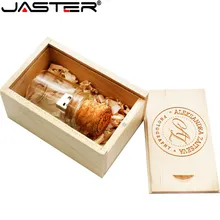 JASTER деревянная пробка дрейфующая Бутылка usb2.0 флеш-накопитель 4 GB/8 GB/16 GB/32 GB/64 GB Желая бутылка, свадебный подарок, логотип покупателя