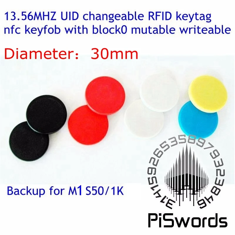 

13.56Mhz UID changeable RFID keytag keyfob with block0 mutable writeable key tag for mf1 1k s50 nfc card copier clone