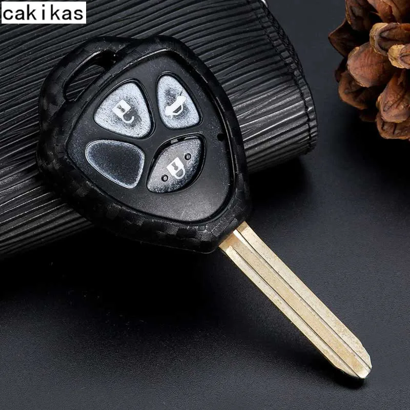 Силиконовый чехол брелок из углеродного волокна для Toyota Auris Camry Rav4 Corolla Prado Yaris enza