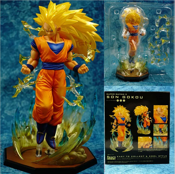 18 см ПВХ Аниме Драконий жемчуг z goku фигурка героя Супер Саян 3 Сон Гоку бог модели