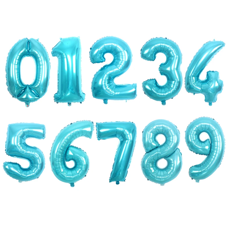 

30inch Light board blue number balloons 1st 0-9 birthday party decorations kids and adult baby Shower Favors globos