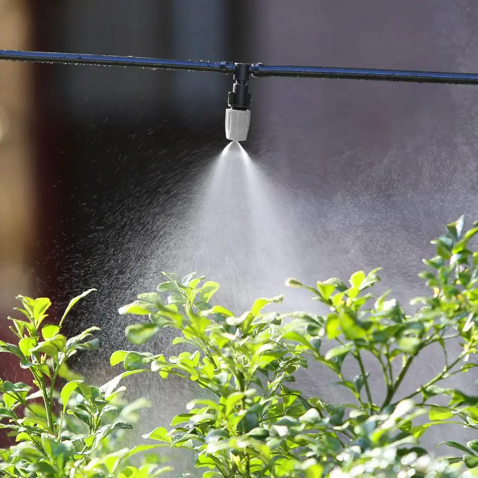 

20pcs Plastic Mist Misting Nozzle Sprinkler+Tee Joints for Misting Watering Irrigation lawn Sprinkler System Garden Watering Ki
