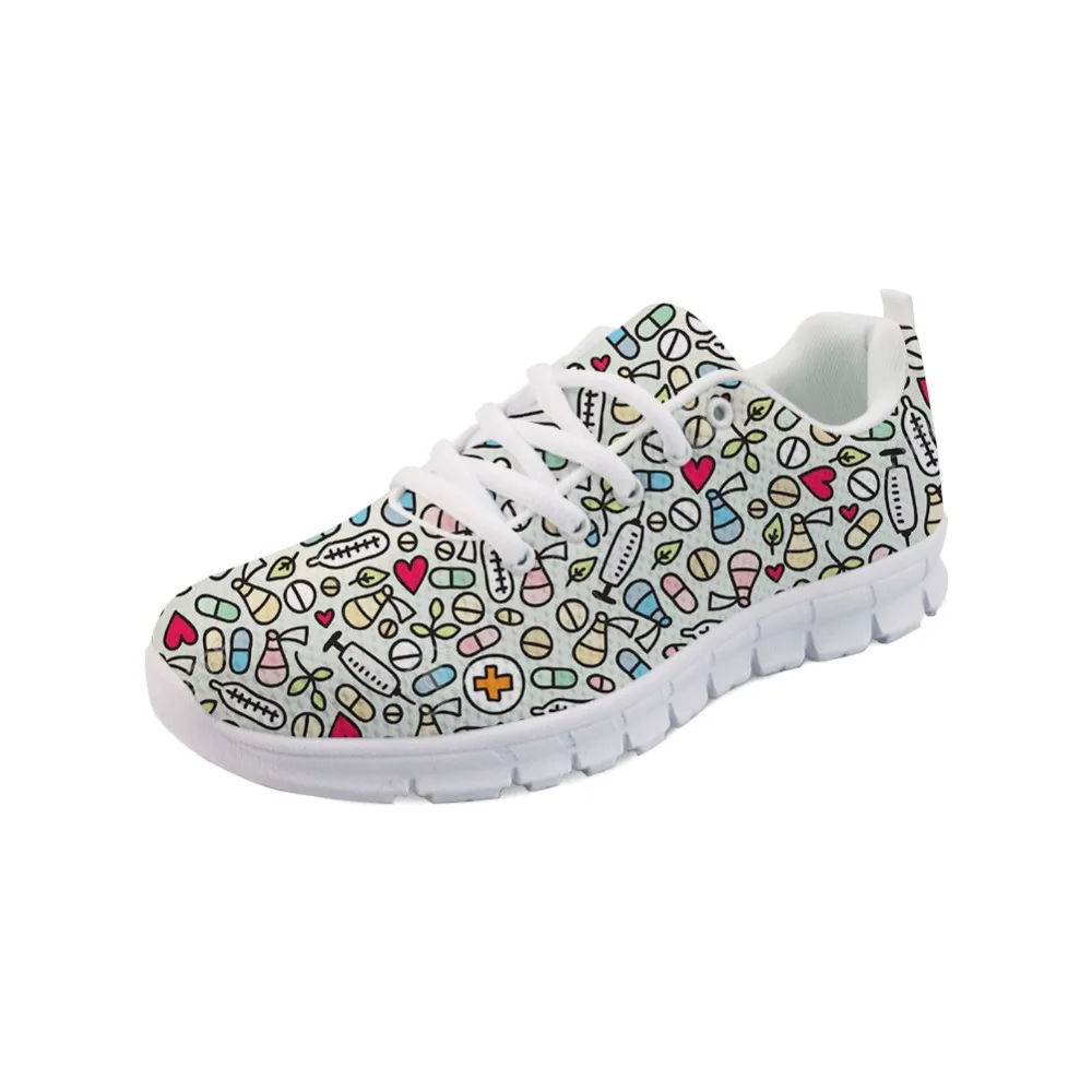 

Noisydesigns Hot Sale Nurse Pattern Women Casual Sneakers Flats Female Cartoon Nurses Cute Women's Comfortable Shoes Girls Light