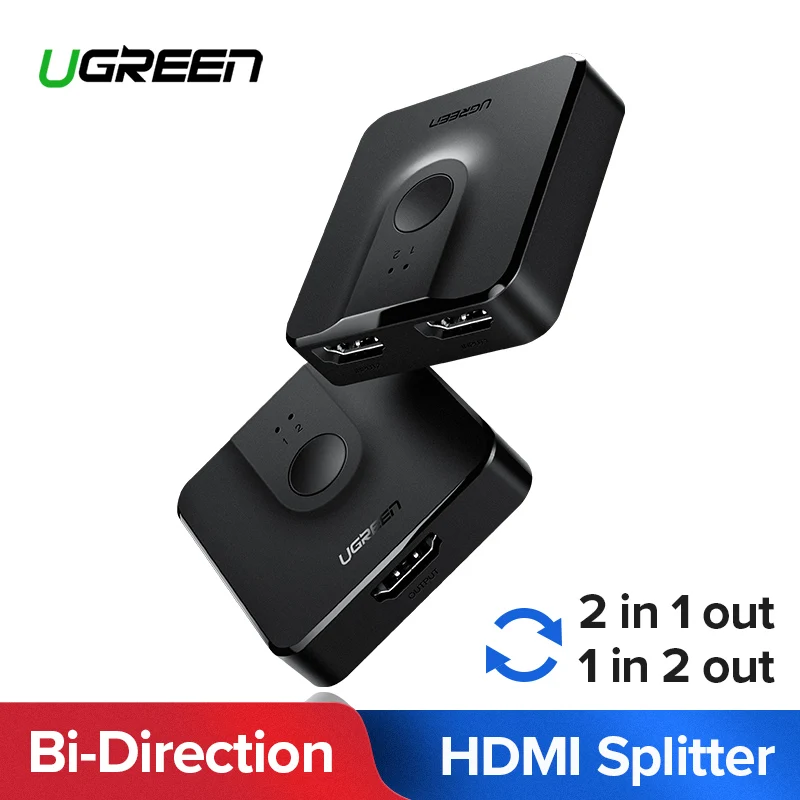 

Ugreen HDMI Splitter Switch Bi-Direction 4K HDMI Switcher 1x2/2x1 Adapter 2 in 1 out Converter for PS4/3 TV Box HDMI Splitter