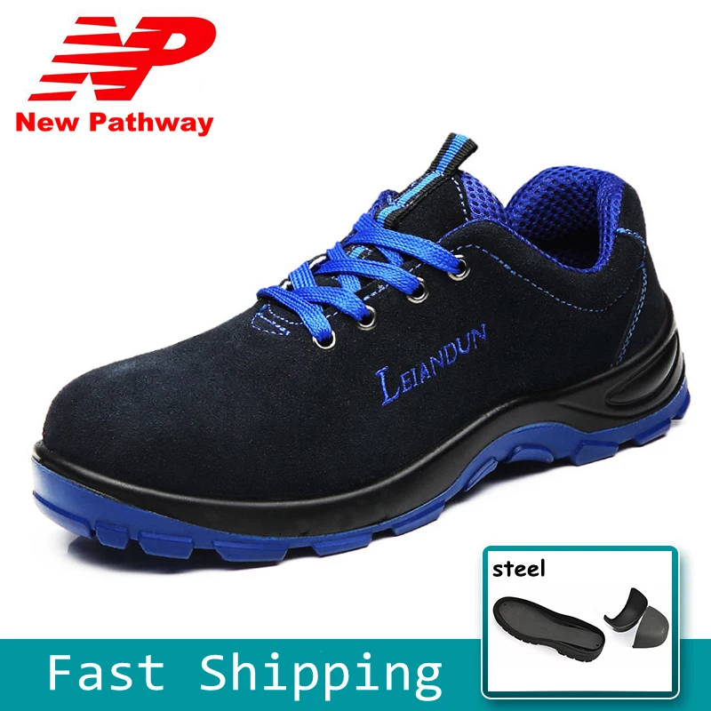 

Men's Steel Toe Work Safety Shoes Breathable Anti-smashing Non-slip Reflective Casual Sneakers Lightweight Safety Boots Shoes