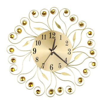 

3D Wall Clock,Round Crystal Metal Wall Clock, Dial With Arabic Numerals, Decorative Clock For Living Room, Bedroom, Office Spa