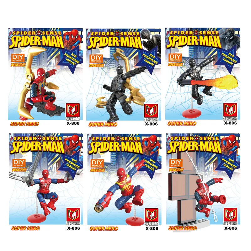 

Legoings Figures Marvel Action Figure Super Heroes Spider-man Noir Gwen Ham Spiderman Prowler Building Blocks Toys For Kids