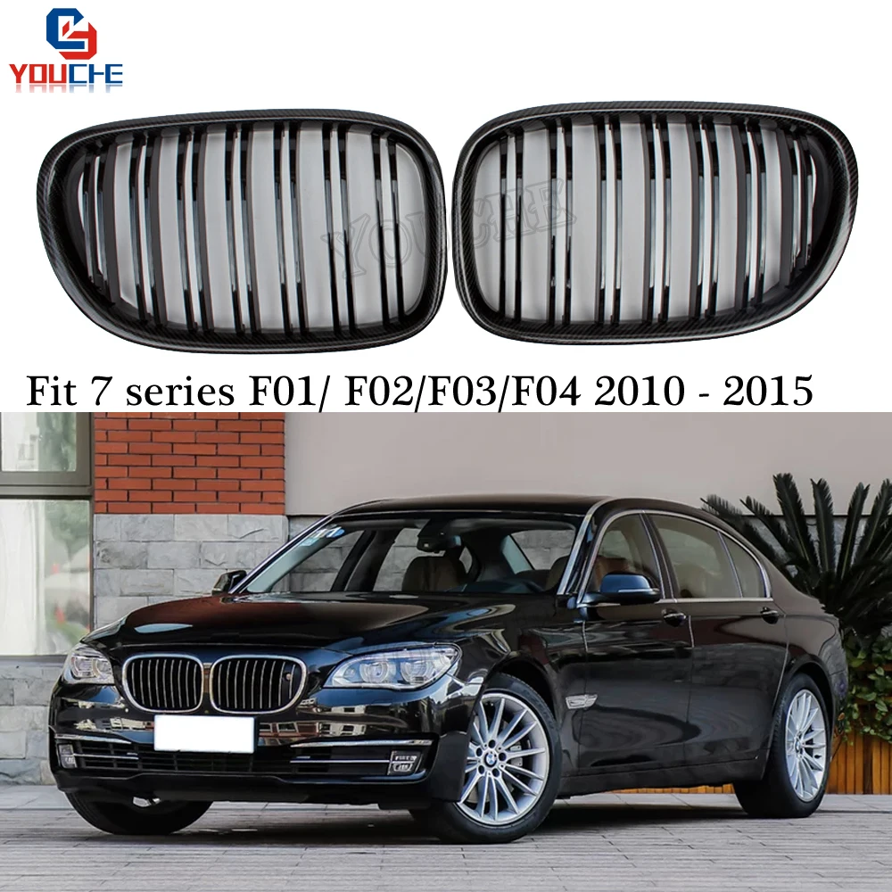 

F01 Carbon Fiber Kidney Grills Front Bumper Grille for BMW F01 F02 F03 F04 7 Series Saloon 2010 - 2015 740i 740Li 750i 750Li