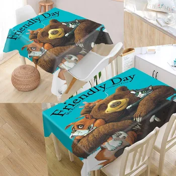 

Shunqian Custom bear Tablecloth Square /Rectangular Tablecloth For Wedding Table Cloth Cover TV Covers Tea Tablecloth