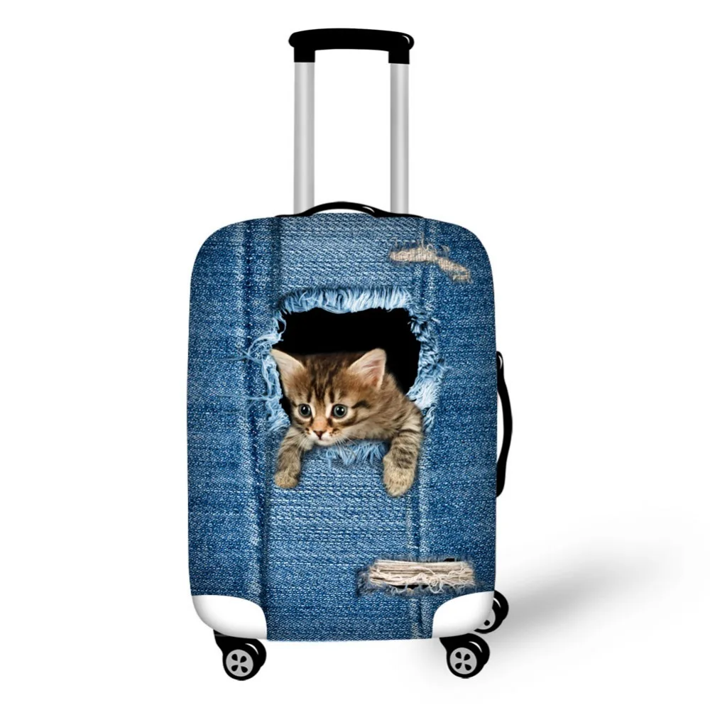 Denim Animals Print luggage protector cover suitcases covers Waterproof luggage covers accessory bags travel trolley case cover 