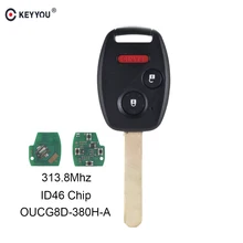 KEYYOU автомобиля удаленный ключевой для Honda Odyssey 2005 2006 2007 2008 2009 2010 OUCG8D-380H-A 313,8 МГц 2+ 1 BT Карманный пульт с ID46(7941