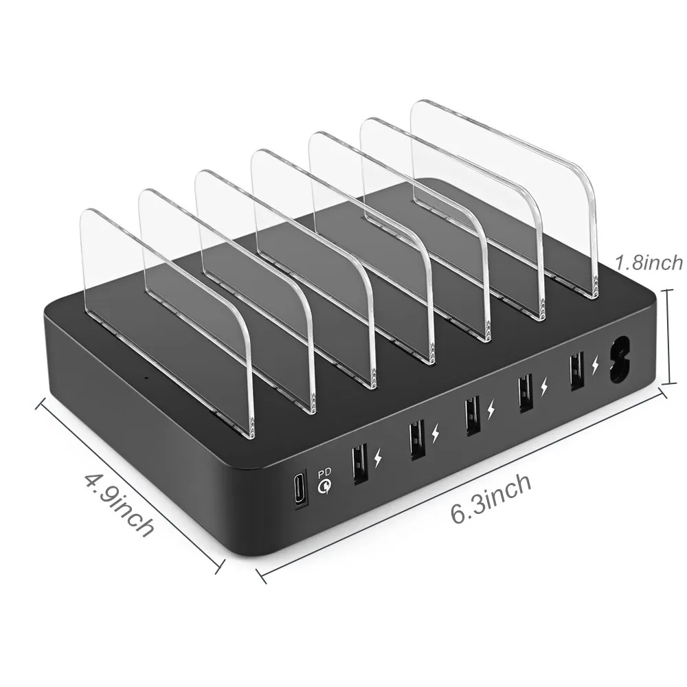 USB Type-C ũž  6 Ʈ 90W USB PD  MacBook Pro iPhone X/8/8 Plus   QC 3.0 for 