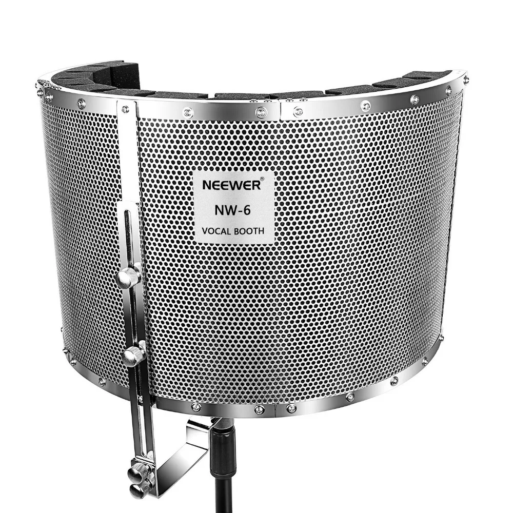 

Neewer Microphone Isolation Shield Absorber Filter Vocal Isolation Booth with for Mic Stand
