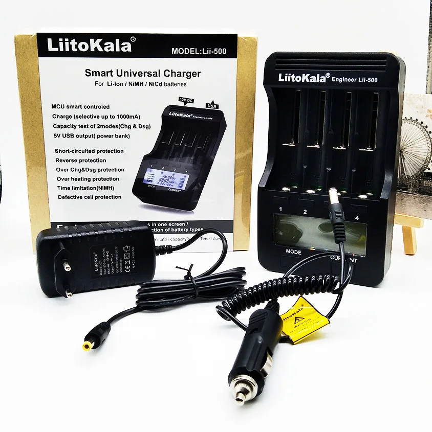 

liitokala lii- 500 lcd 3.7 v 18650 / 26650 / 16340 / for / 10440 / 18500 cargador de batery con la pantalla