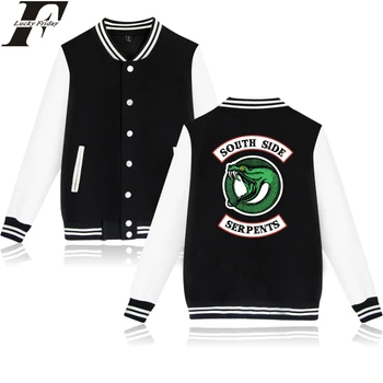 

FRDUN TOMMY Riverdale Baseball Jackets Hot TV Show Sweatshirts Women/Men Snake Print Uniform Casual Collage Coat Plus Size 4XL