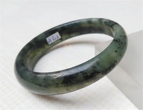

Free shipping 100% NATURAL serpentine XIUYAN DARK GREEN BRACELET 60.5MM
