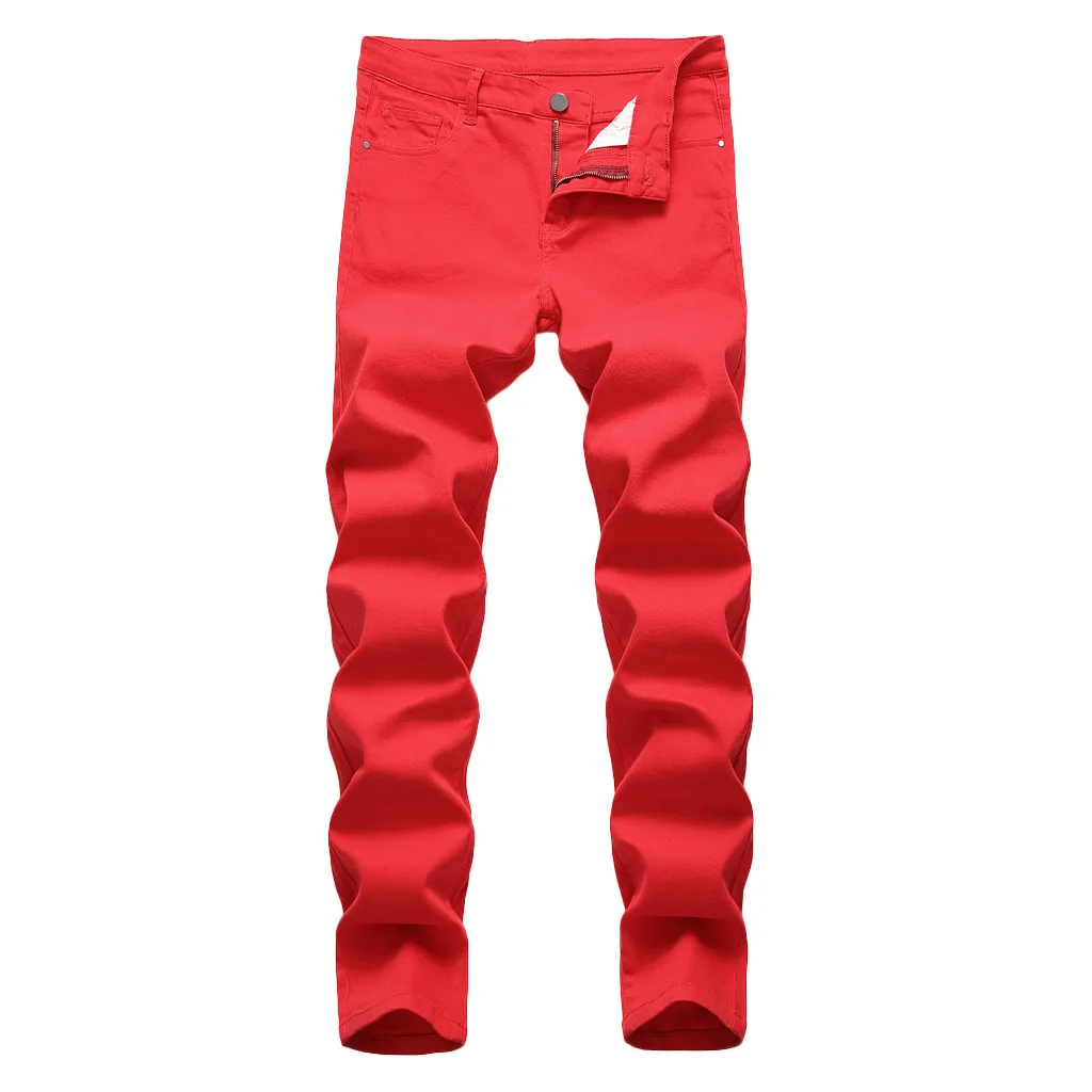 Feitong/модные Для Мужчин's Повседневное личность Slim Fit джинсы брюки для девочек
