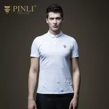 Тонкий Твердые Хлопок Для мужчин s рубашка поло бренды Pinli продукт летний Мужская одежда вышивка с короткими рукавами мужской B172112187