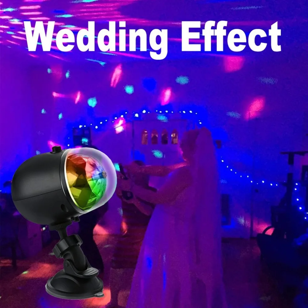 

Mini USB LED Stage Light Sound Control Crystal Magic Disco DJ KTV Party Lamp Projector RGB Stage Lighting effect Lamp
