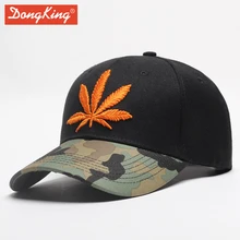 DongKing Высокое качество 3D вышивка кленовый лист бейсболка Snapback головные уборы для мужчин и женщин хлопок хип хоп бейсболка с регулируемым размером шапки