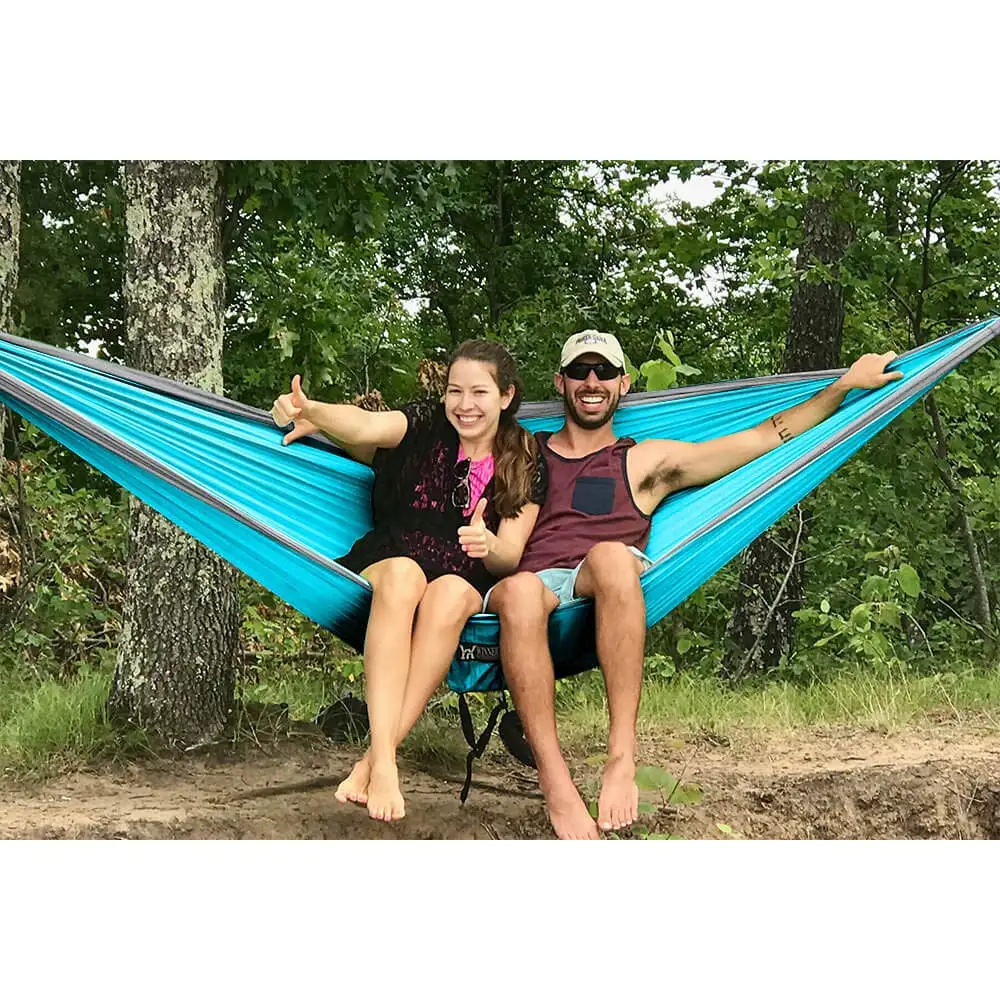 Portable Hammock Double Person Nylon Camping Hammock Survival Garden Hanging Sleeping Chair Travel Furniture Parachute Hammocks Portable Hammock Double Person Nylon Camping Hammock Survival Garden Hanging Sleeping Chair Travel Furniture Parachute Hammocks