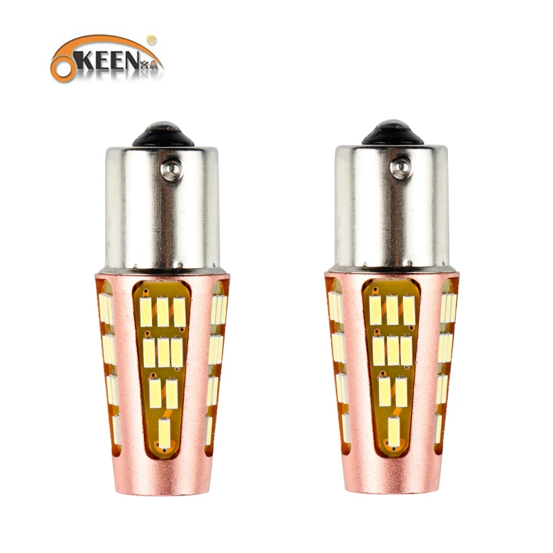 

OKEEN 2pcs 1156 BA15S BA15D Car LED Turn Signal Lamp 4014 51SMD DC12V Auto Reversing Light 6500K White Lighting Interior Light