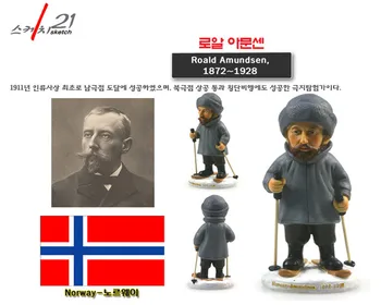 

Hand-made Resin Crafts World Celebrities Norwegian Roald Amundsen Figurine Home Office Decoration Great Collection