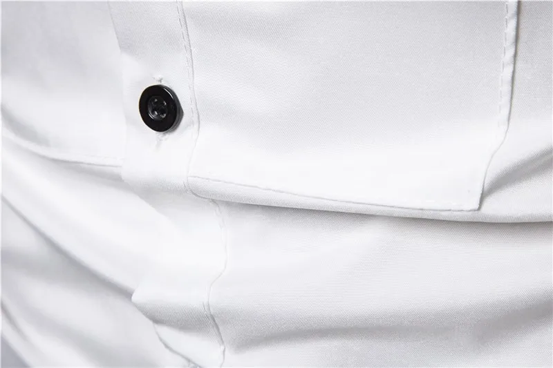 Новый модный бренд мужской плащ-рубашка с длинным рукавом Slim Fit Повседневное социальных смокинг рубашки Однобортный шоу Этап рубашка Camisa