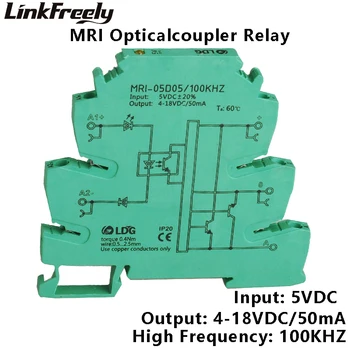 

MRI-05D05 100KHZ PLC LED Optical Coupler Relay 5VDC 8mA Input Output 4-18VDC 50mA Interface Voltage Relay Module DIN Rail