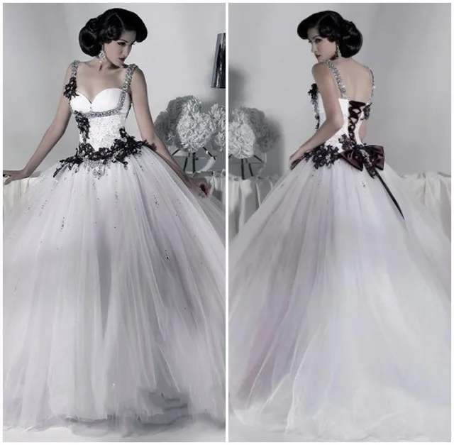 gótico victoriano boda vestido 2019 vestido de tul con apliques de