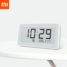 Smartwatch xiaomi mijia bt4.0, relógio digital inteligente, elétrico sem fio, interno e externo, termômetro, higrômetro, lcd, ferramentas de medição de temperatura
