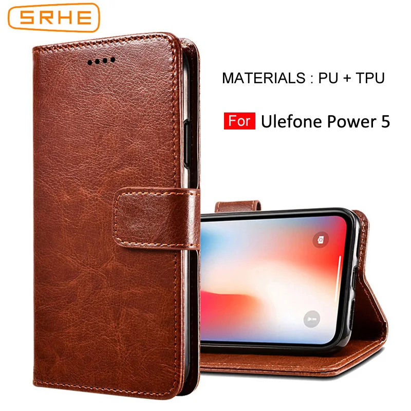 

SRHE For Ulefone Power 5 Case Cover Flip Leather With Magnet Wallet Cover For Ulefone Power 5S Power5 Cases