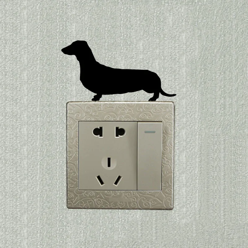 

Dachshund Dog Switch Sticker Cartoon Animal Decoration Wall Decals 2SS0769