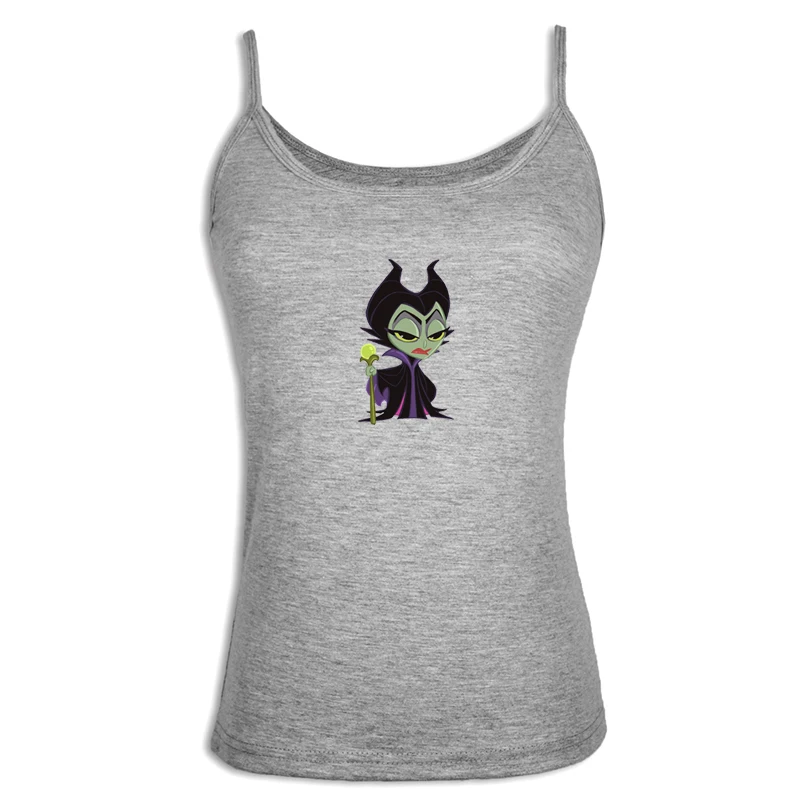 ibSINGLET3025G Maleficent Белоснежка запутанная Рапунцель мультфильм Ворон и пухло Женская свободная кофта сексуальный жилет один назад хлопчатобумажные Жилеты - Цвет: ibSINGLET3025G