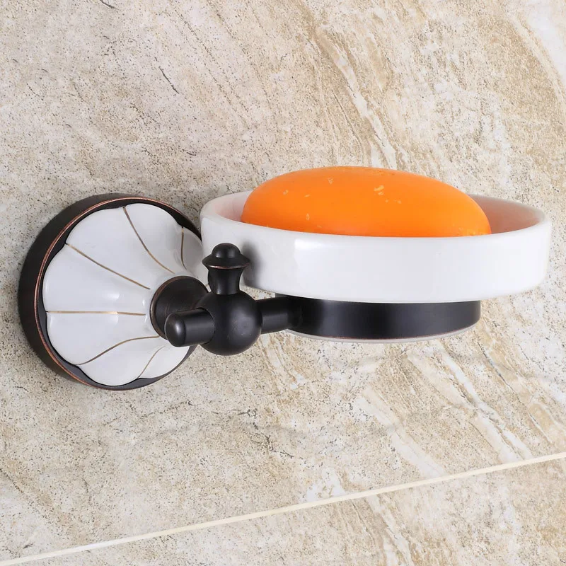 

All-copper black soap dish European-style bathroom soap dish Soap holder Soap box Vintage bathroom soap dish lo816233