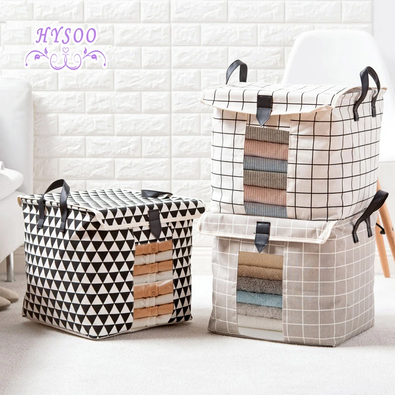 Buy Cotton and linen visible clothes storage box