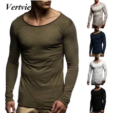 Vertvie мужские спортивные футболки с круглым вырезом и длинным рукавом, мужская спортивная футболка для фитнеса, мужские быстросохнущие футболки
