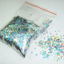 Shipping-50g/сумка x 2 мм(1/1") лазерные серебряные блестки шестиугольные блестки Spangles форма для украшения ногтей DIY
