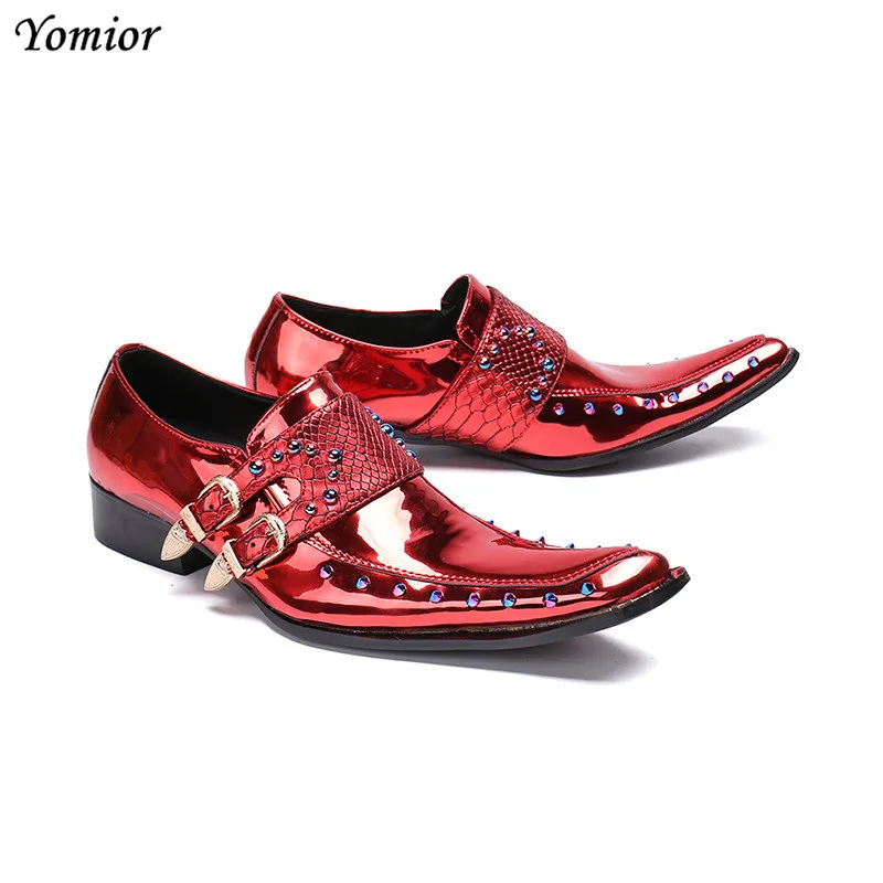 Yomior High Quality Square Toe Genuine Leather Men Casual Shoes Formal