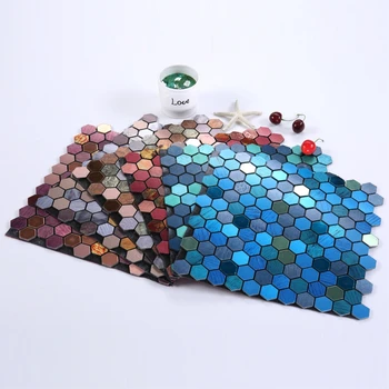 

RAYUAN Metal 3D Wall Sticker Aluminum Composite Wall Panel Kitchen Heat Resistance Board Wall Tile Mural Wallpaper