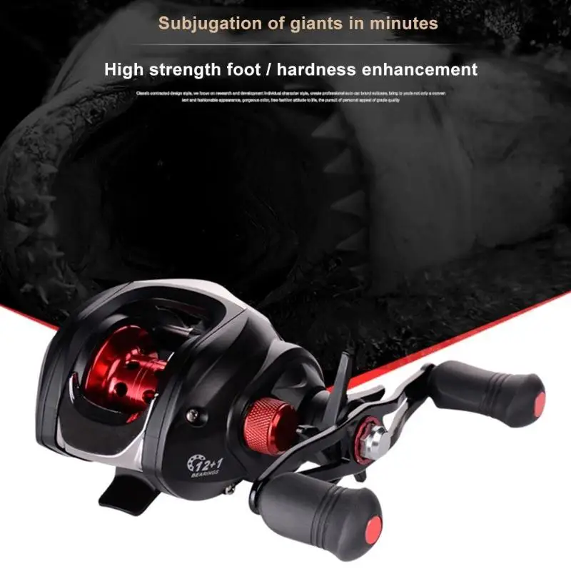 Fishing P200 12+1BB 7.1:1 Magnetic Tuned Brake Low Profile Baitcasting Fishing Reel Fishing Tackle carp fishing tools