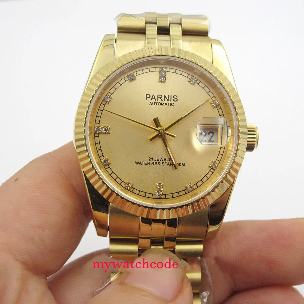 yellow gold diamond watch